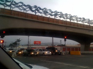 Expo La Cienega Bl. overpass and station